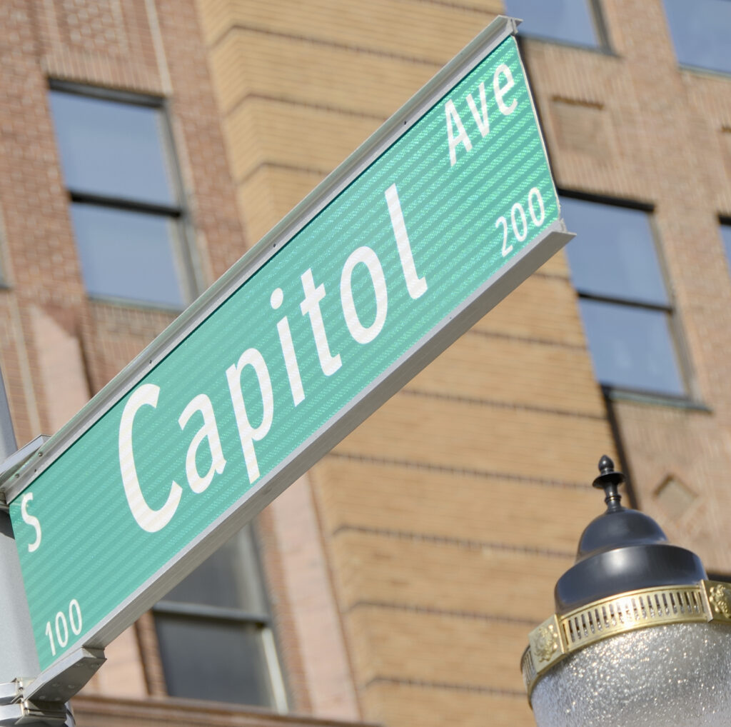 Road sign of Capitol Ave